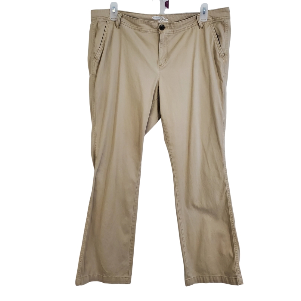 Old Navy The Diva Tan Khaki Pants Women's Size 18 Cotton Blend Pockets Bootcut